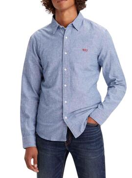 Camisa Levis Battery Slim Azul Para Hombre