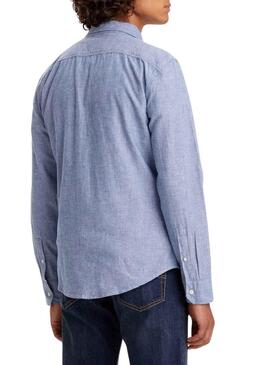 Camisa Levis Battery Slim Azul Para Hombre