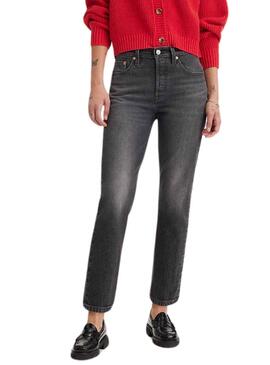 Pantalon Vaquero Levis 501 Crop Negro Para Mujer