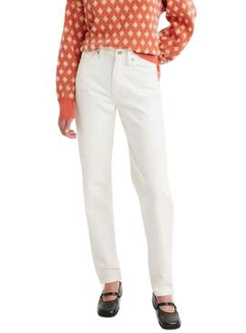 Pantalon Vaquero Levis 80S MOM Blanco Para Mujer