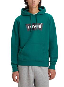 Sudadera Levis Hoodie Basic Verde Para Hombre