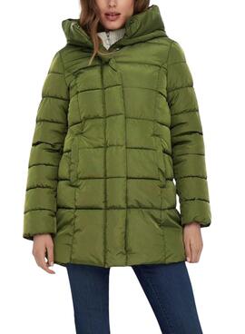 Abrigo Only Lina Puffer Verde Para Mujer