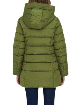 Abrigo Only Lina Puffer Verde Para Mujer