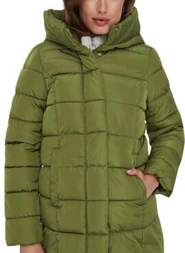 Abrigo Only Lina Puffer Verde Para Mujer