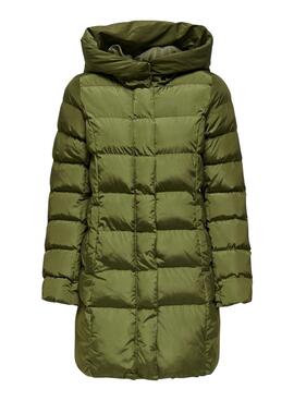 Abrigo Only Lina Puffer Verde Para Mujer