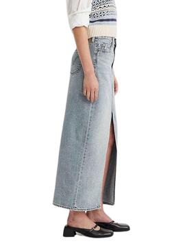 Falda Levis Ankle Column Azul Para Mujer