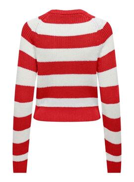 Jersey Only Ruth O Neck Rayas Rojo Para Mujer