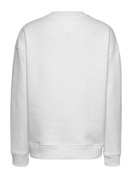 Sudadera Tommy Jeans Boxy Graphic Blanco Mujer