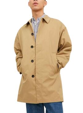 Gabardina Jack And Jones Crease Mac Beige Hombre