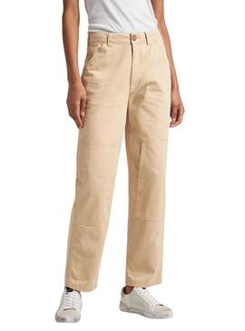 Pantalón Pepe Jeans Betsy Beige Para Mujer