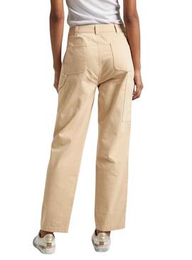 Pantalón Pepe Jeans Betsy Beige Para Mujer