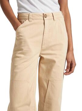 Pantalón Pepe Jeans Betsy Beige Para Mujer