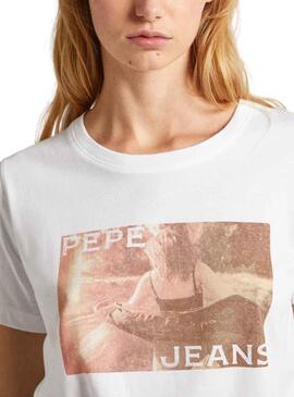Camiseta Pepe Jeans Higi Blanco Para Mujer