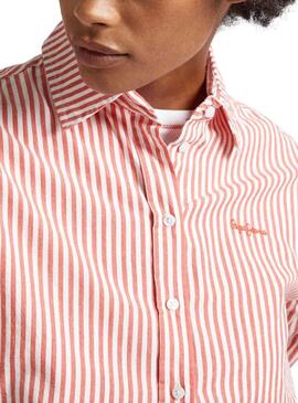 Camisa Pepe Jeans Bryce Rayas Rojo Para Mujer