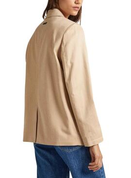 Americana Pepe Jeans Tencell Beige Para Mujer
