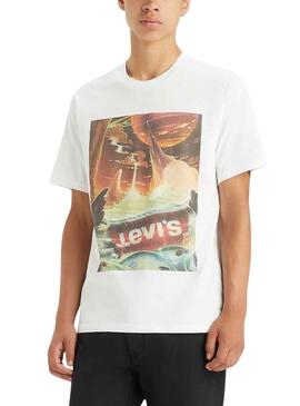 Camiseta Levis Relaxed Waterfall Blanca Hombre