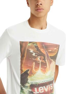 Camiseta Levis Relaxed Waterfall Blanca Hombre