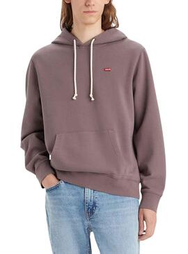 Sudadera Levis Original Hoodie Marrón Para Hombre