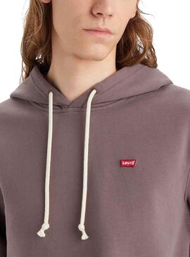 Sudadera Levis Original Hoodie Marrón Para Hombre