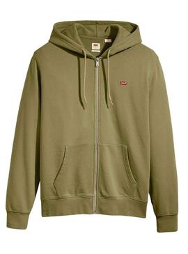 Sudadera Levis Original Zip Verde Para Hombre