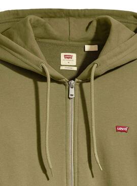 Sudadera Levis Original Zip Verde Para Hombre