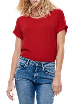 Camiseta Only Moster Rojo Mujer