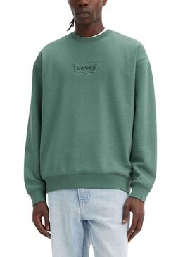 Sudadera Levis Relaxed Crew Verde Para Hombre