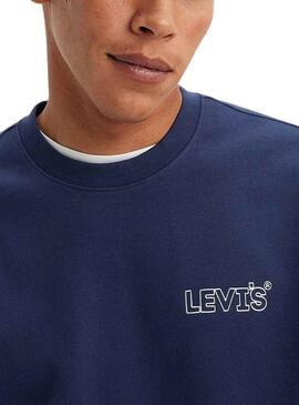 Sudadera Levis Relaxed Crew Marino Para Hombre