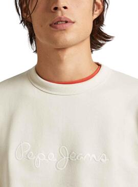 Sudadera Pepe Jeans Joe Crew Beige Para Hombre