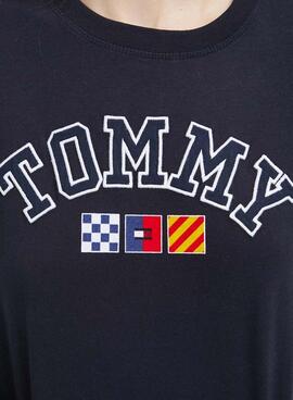 Camiseta Tommy Jeans Archive Marino para Mujer