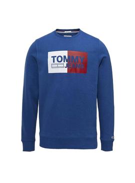 Sudadera Tommy Jeans Essential Logo Azul Hombre