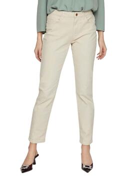 Pantalón Vila Vialice Beige Para Mujer