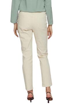 Pantalón Vila Vialice Beige Para Mujer