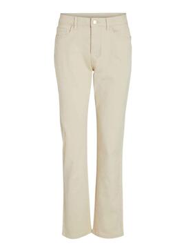 Pantalón Vila Vialice Beige Para Mujer