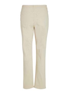 Pantalón Vila Vialice Beige Para Mujer