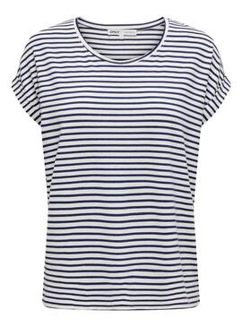 Camiseta Only Moster Stripe Blanco Para Mujer