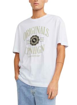 Camiseta Jack And Jones Lucca Blanco Para Hombre