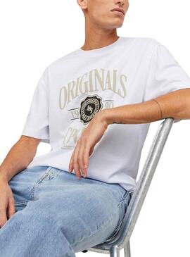 Camiseta Jack And Jones Lucca Blanco Para Hombre