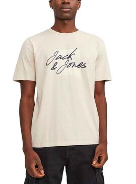 Camiseta Jack And Jones Zuri Beige Para Hombre