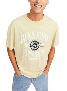 Camiseta Jack And Jones Lucca Amarillo Para Hombre