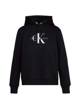 Sudadera Calvin Klein Monologo Regular Negro Mujer