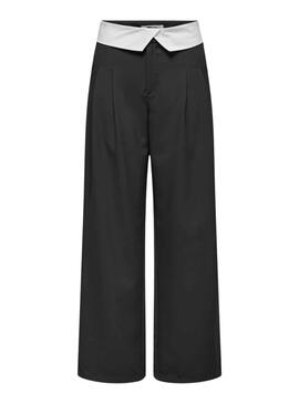 Pantalón Only Diane Fold Down Negro Para Mujer