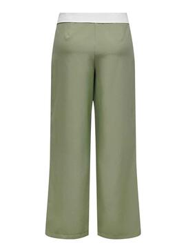 Pantalón Only Diane Fold Down Verde Para Mujer