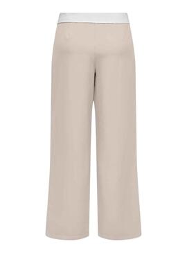 Pantalón Only Diane Fold Down Beige Para Mujer