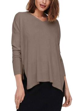 Jersey Only Amalia Marrón V-neck Marrón Para Mujer