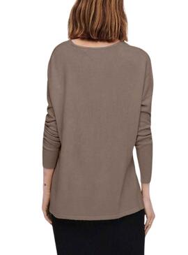 Jersey Only Amalia Marrón V-neck Marrón Para Mujer