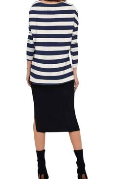 ONLAMALIA LS V-NECK CC KNTr W. NAVAL