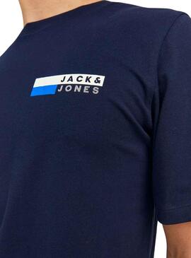 Camiseta Jack And Jones Corp Logo Marino Hombre