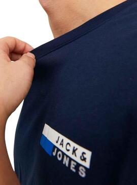 Camiseta Jack And Jones Corp Logo Marino Hombre