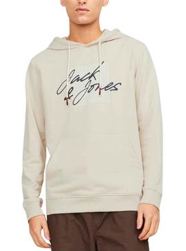 Sudadera Jack And Jones Zuri Beige Para Hombre